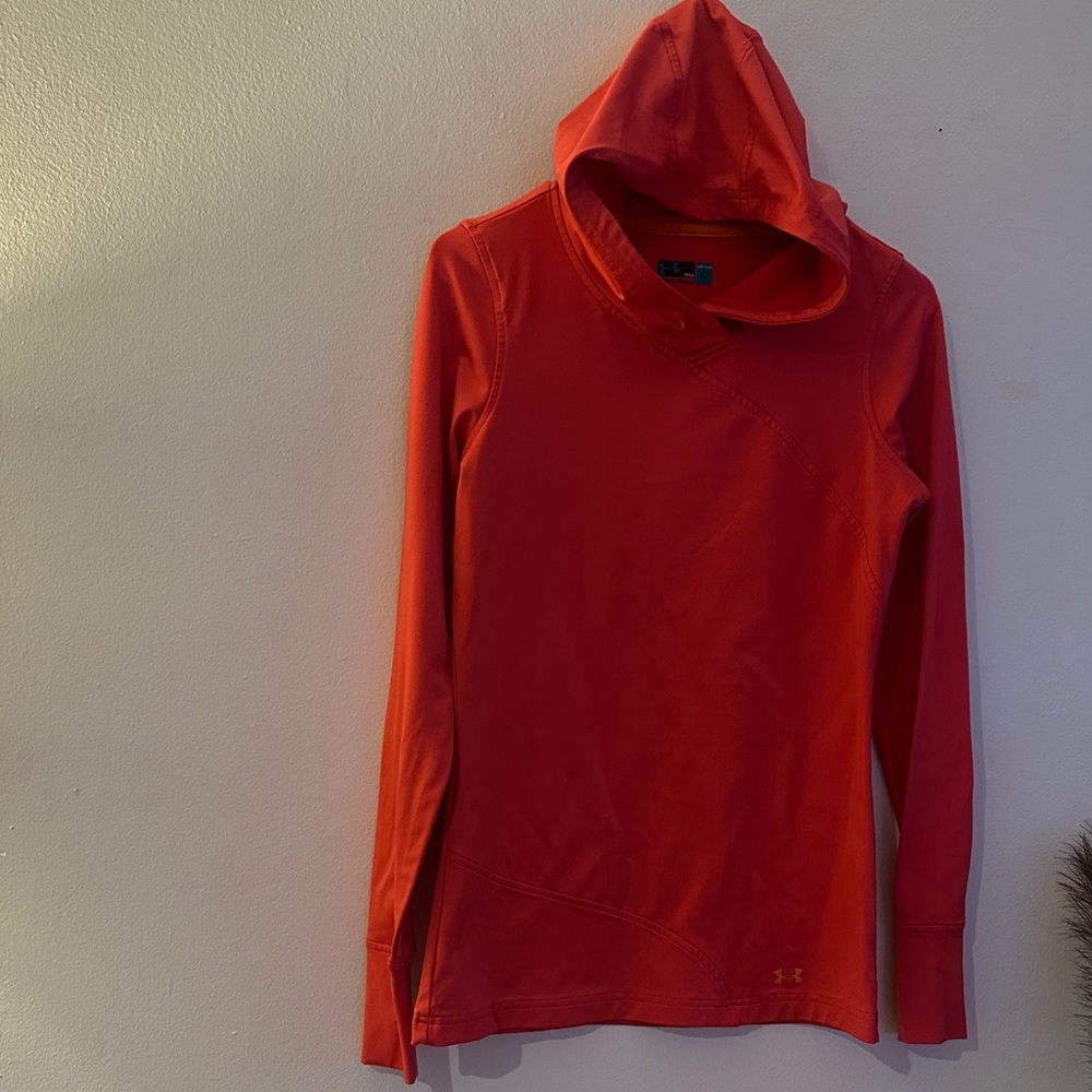Under Armour Women's Vibrant Red hoodie Sweater - Preloved